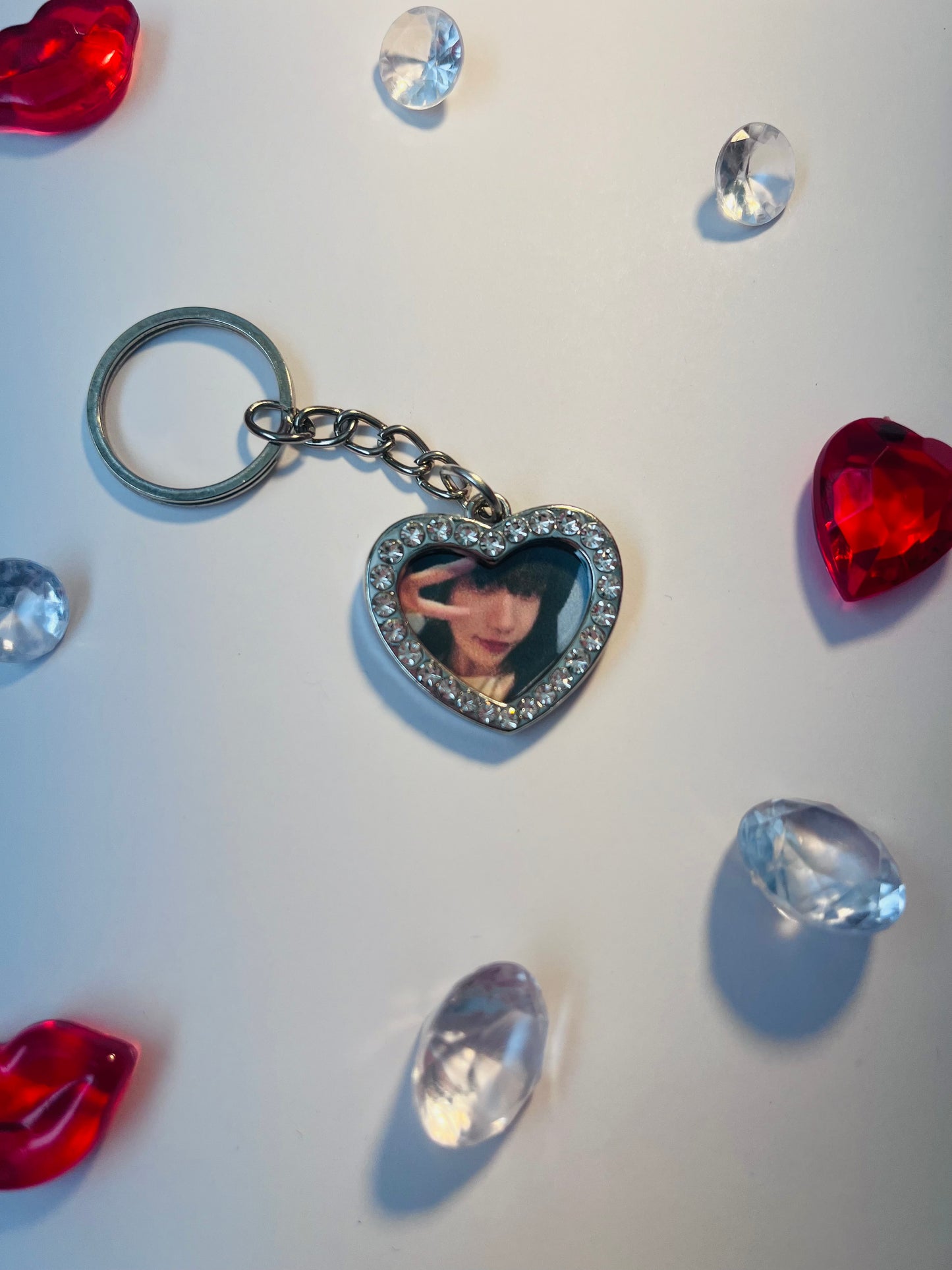 Rhinestone Heart Collection Keychains